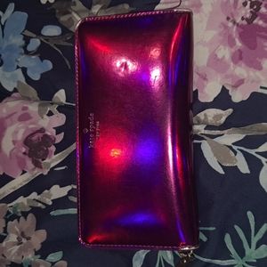 Kate Spade Pink Holographic Wallet